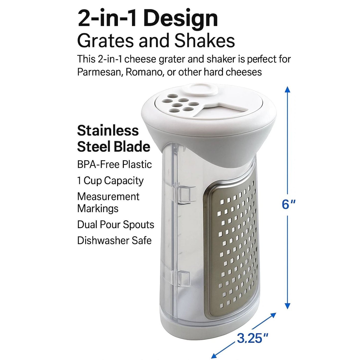 Home Collection 2-in-1 Cheese Grater Shaker