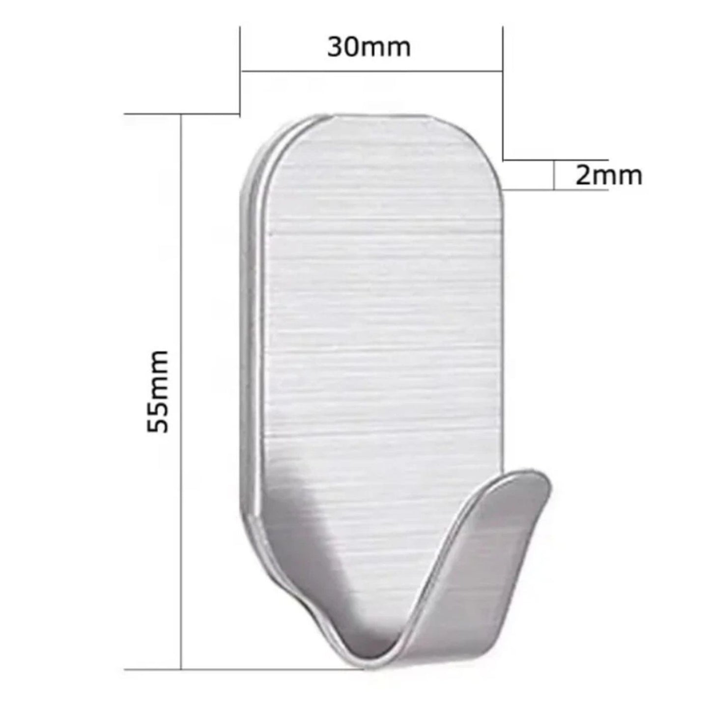 Home Collection Pack of 2 Self Adhesive Stainless Steel Wall Hooks
