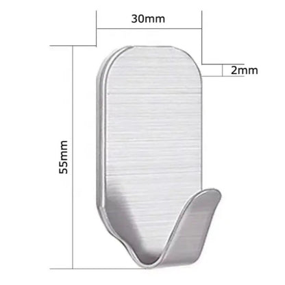 Home Collection Pack of 2 Self Adhesive Stainless Steel Wall Hooks