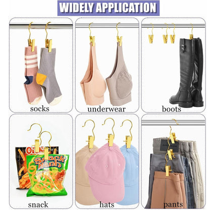 Home Collection Pack of 24 Gold Boot Clips for Closet Organization Hangers