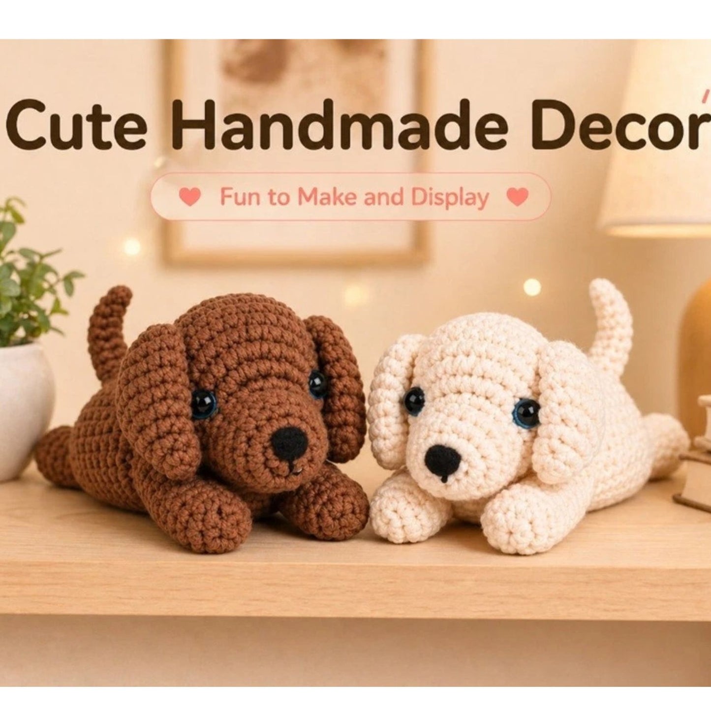 Home Collection Pack of 2 Golden Retriever Crochet Kit for Beginners