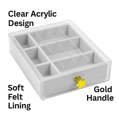 Home Collection Clear Acrylic Jewelry Drawer Organizer Box