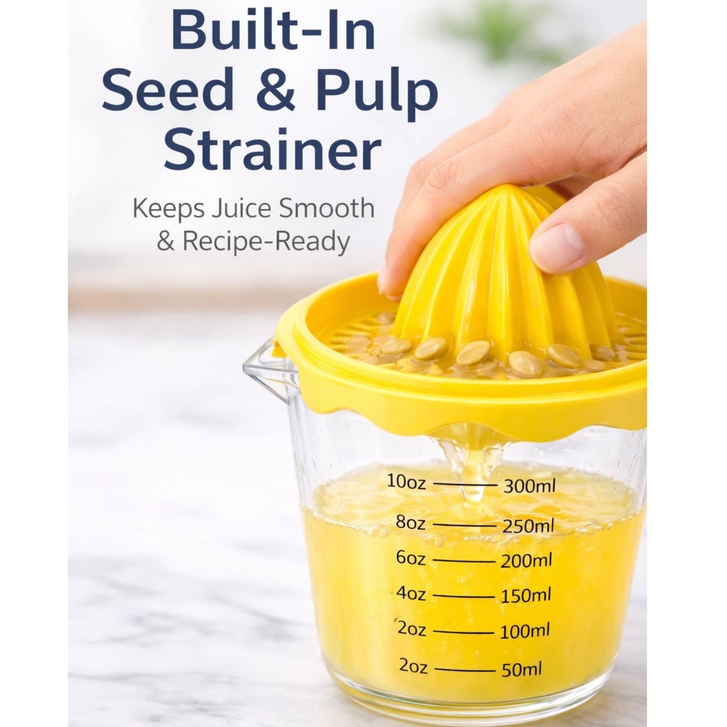 Home Collection Manual Citrus Juicer with 10 oz Measuring Cup