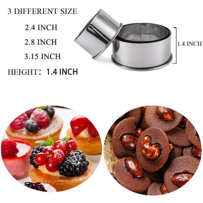 Home Collection Stainless Steel Cookie Cutters Biscuit Pastry Dumpling and Scone Cutter Set