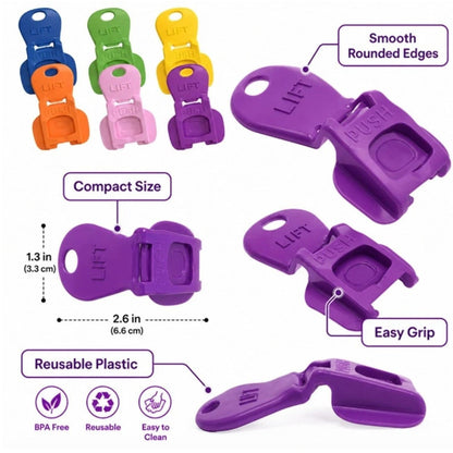 Home Collection Pack of 6 Colorful Can Lids and Tab Openers Drink Covers