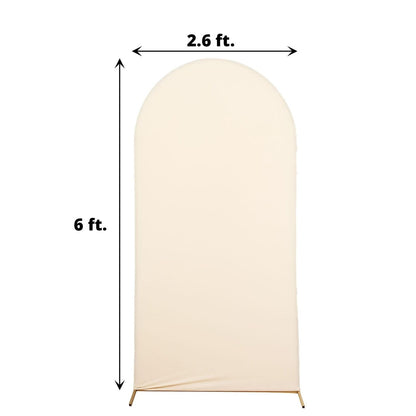 Home Collection Matte Fitted Spandex Round Top Wedding Arch Backdrop Stand Cover 6 ft
