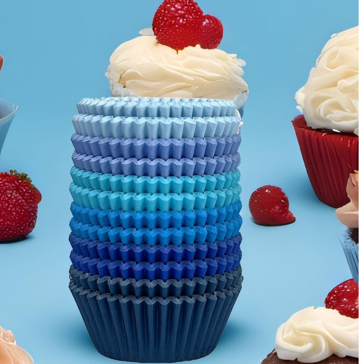 Home Collection 300Count Mini Cupcake Liners Colorful Food-Grade Paper Baking Cups and Wrappers