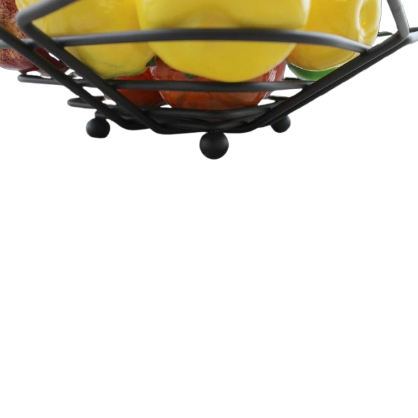Home Collection Grid Black Metal Fruit Bowl Holder