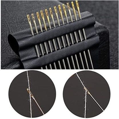Home Collection Pack of 24 Self Threading Sewing Needles with Case