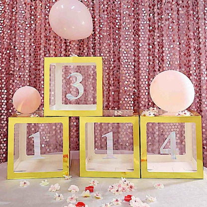 Home Collection Pack of 4 Number Stickers Backdrop Wall Decorations 5 Inch