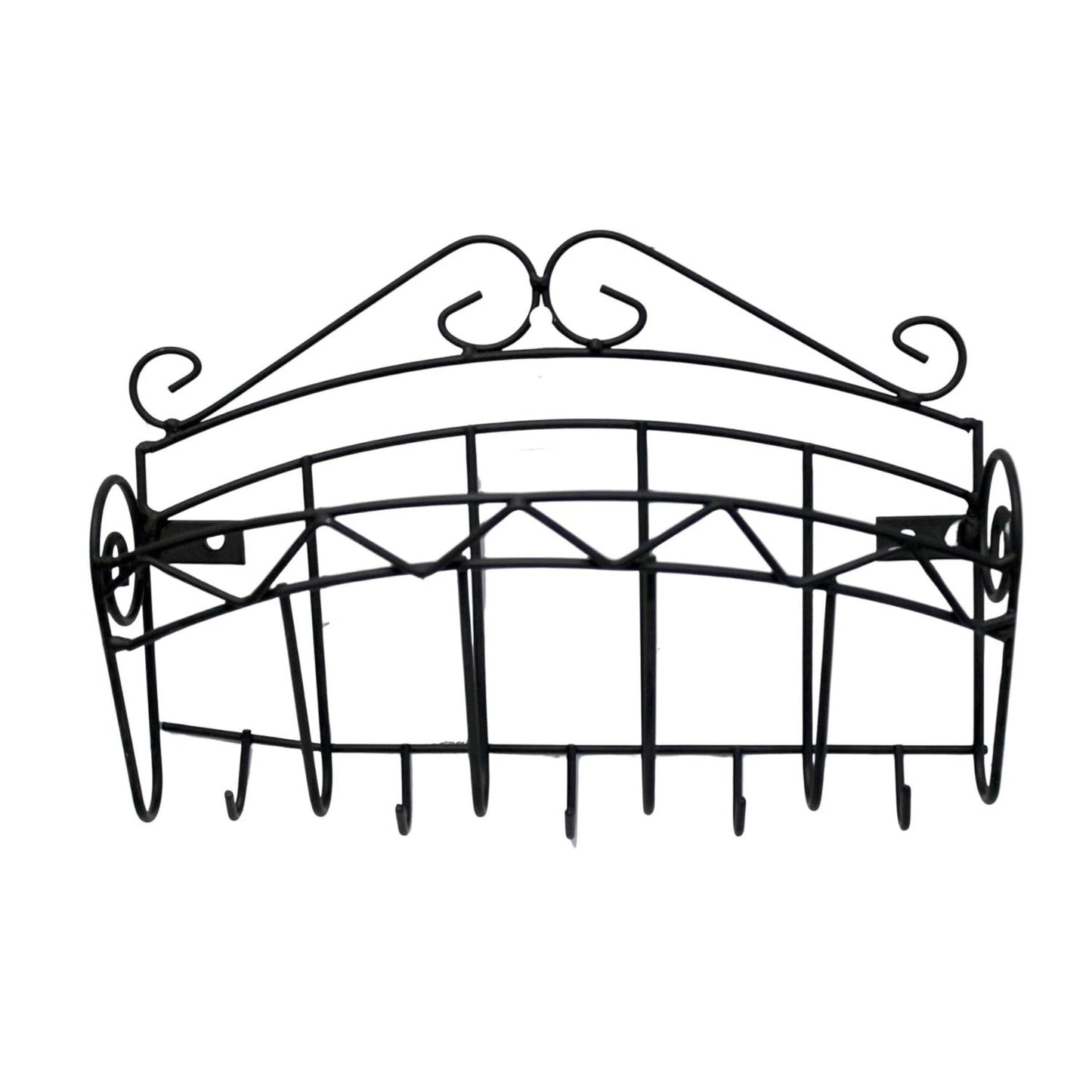 Home Collection Black Wrought Iron Wall Key Rack