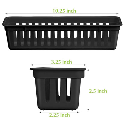 Home Collection Pack of 12 Slim Plastic Storage Baskets Tray Stackable Narrow Organizer Bins