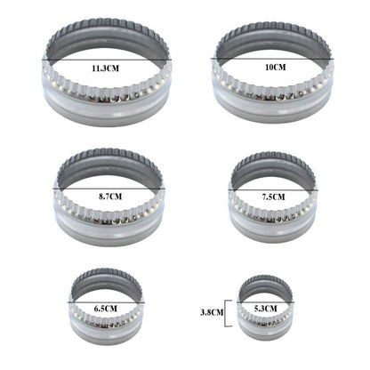 Home Collection Pack of 6 Fluted Cookie Cutter Set Double-Sided Stainless Steel Biscuit Cutters