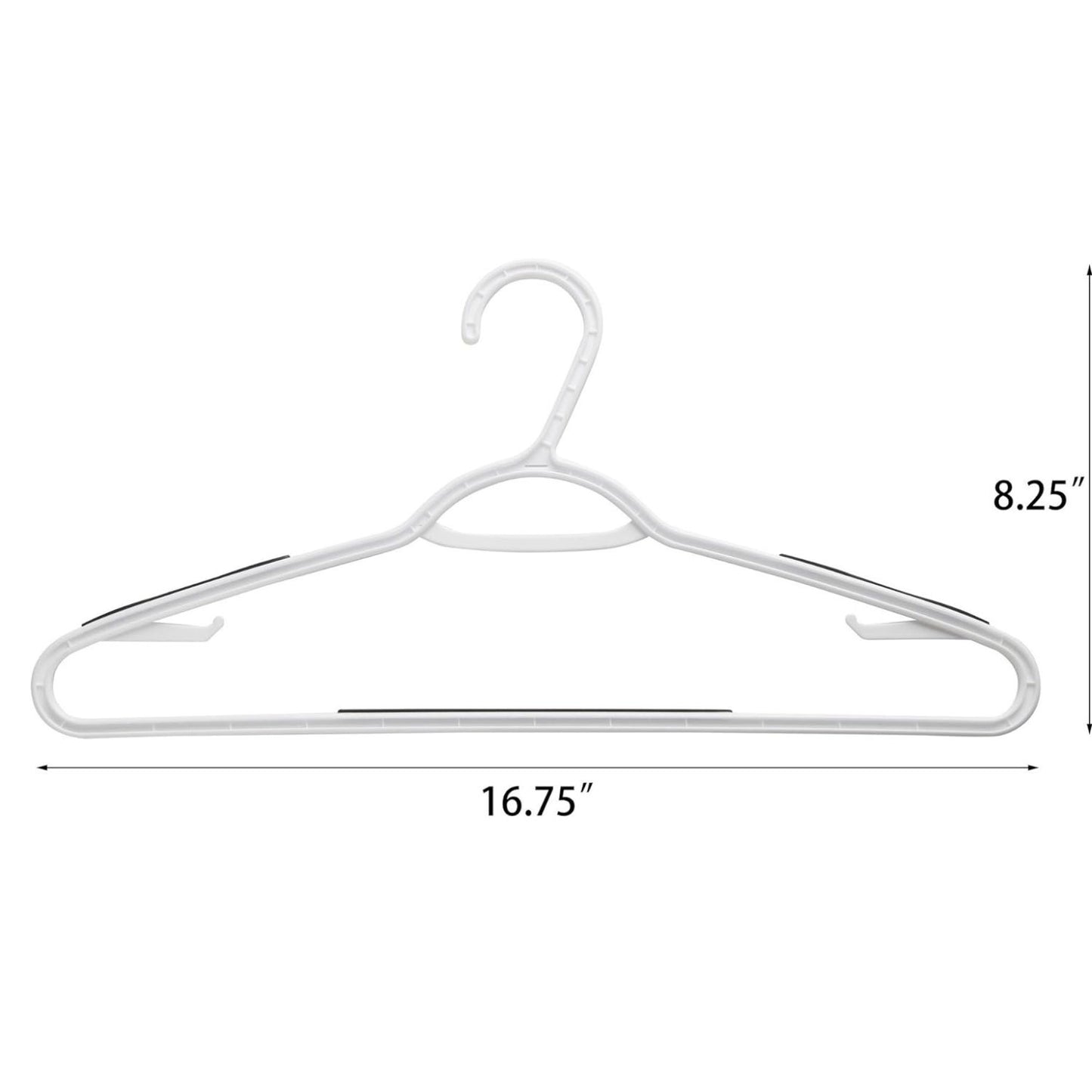 Home Collection 50 Pack Plastic Clothes Hangers with Non-Slip Pads