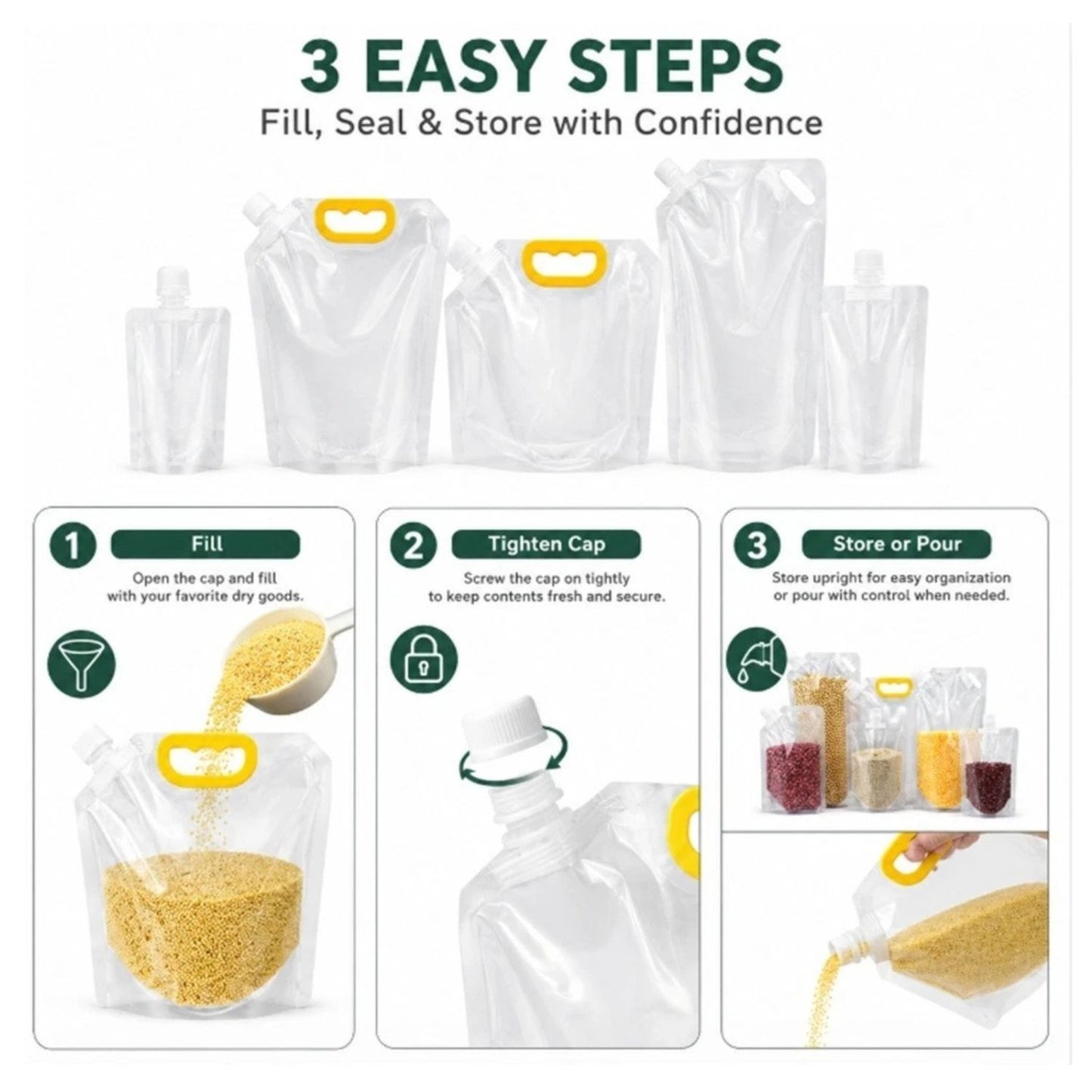 Home Collection Pack of 5 Grain Storage Bags