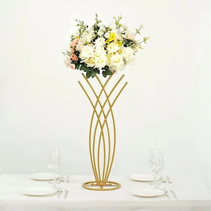 Home Collection  Metal Flower Display Stand Mermaid Tail Centerpiece 28-Inch Gold