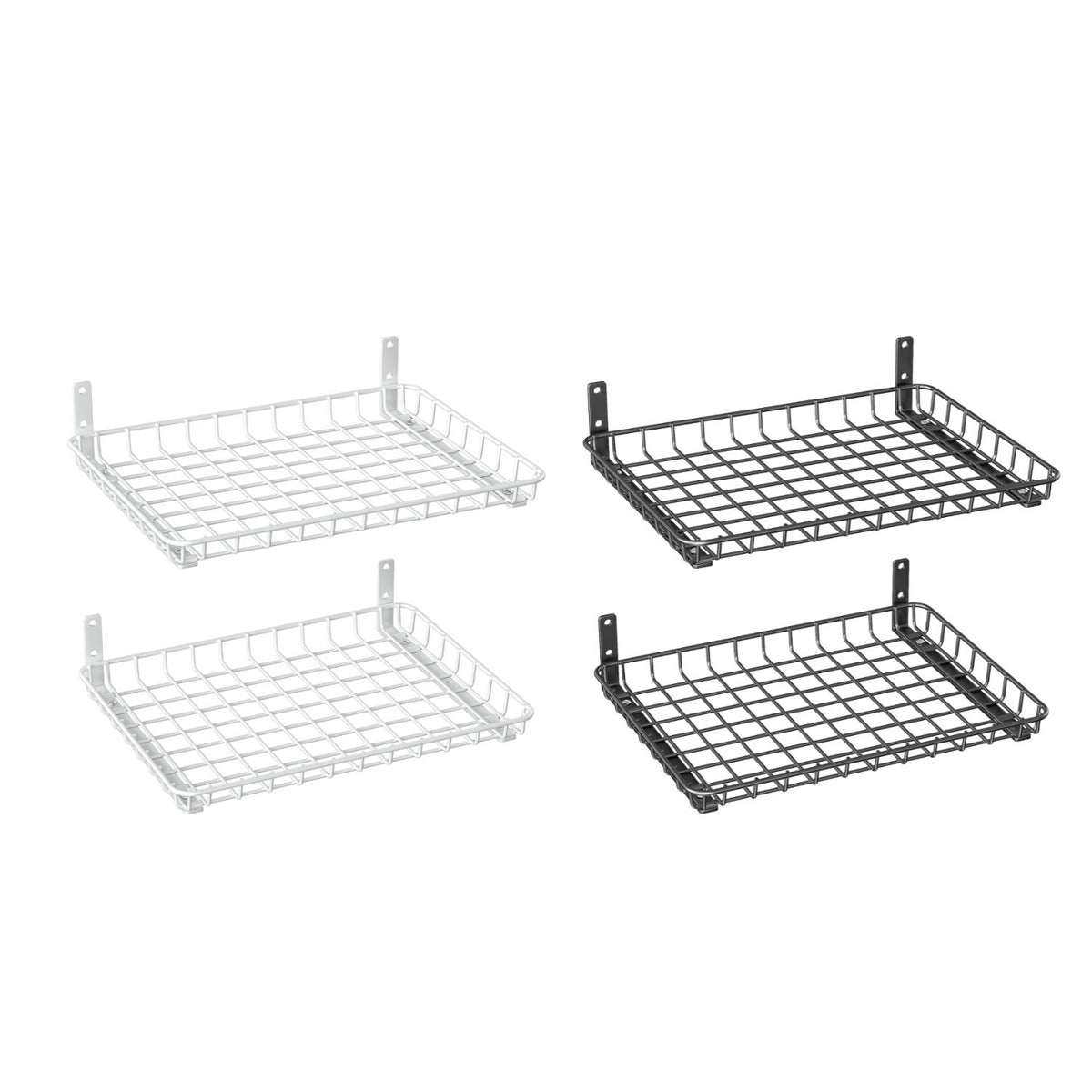 Home Collection Pack of 2 Heavy-Duty Metal Wall Mounted Storage Shelves 18x12 Inch