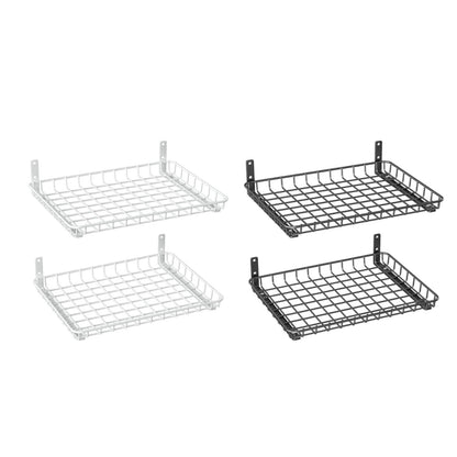 Home Collection Pack of 2 Heavy-Duty Metal Wall Mounted Storage Shelves 18x12 Inch
