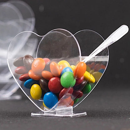 Home Collection  Pack of 24 2oz Clear Heart Shaped Mini Dessert Cups with Spoons
