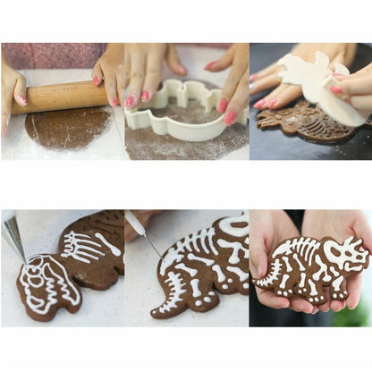 Home Collection 3Pcs Dinosaur Cookie Cutter Stampers