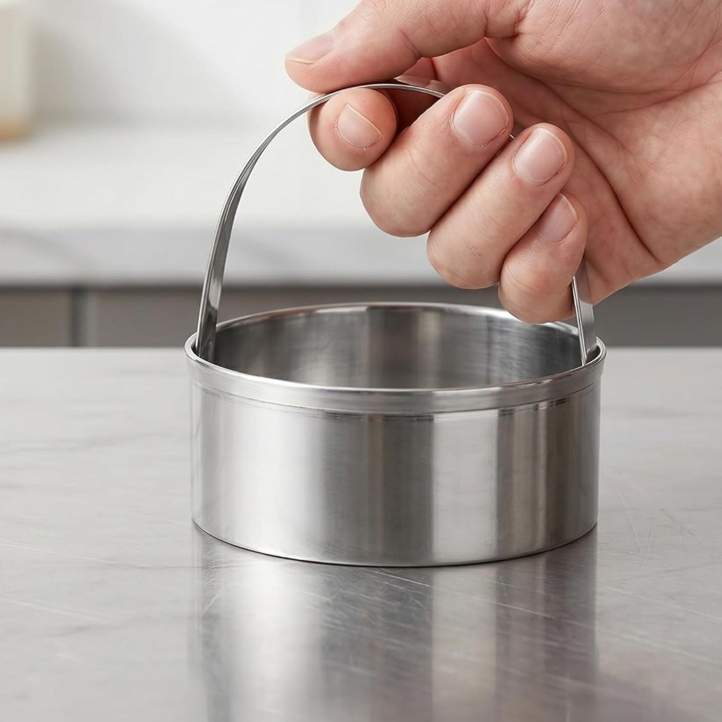 Home Collection Pack 3 Stainless Steel Round Biscuit Cutter Set with Handles Assorted Sizes