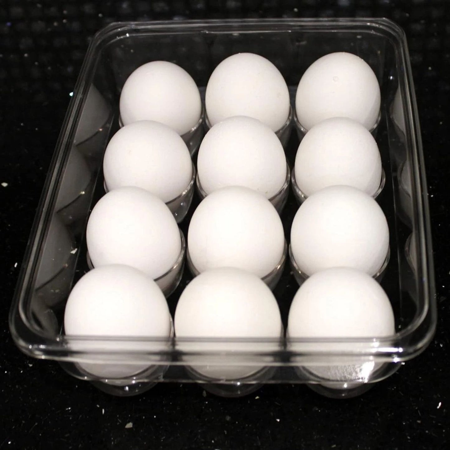 Home Collection Clear Stackable 12 Egg Holder with Lid