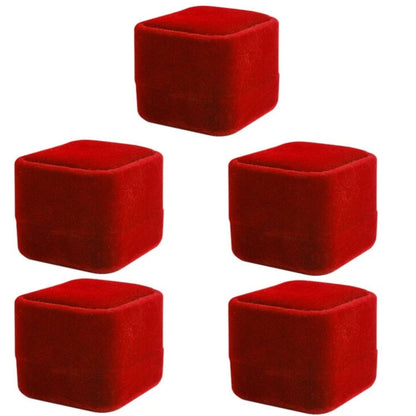 Home Collection 5-Pack Red Velvet Jewelry Gift Boxes