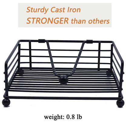 Home Collection Rustic Iron Napkin Holder for Table with Weighted Arm