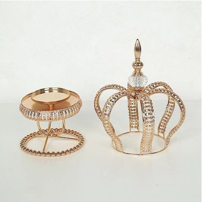 Home Collection Metal Gold Crown Spiral Pillar Candle Holder 13 Inch