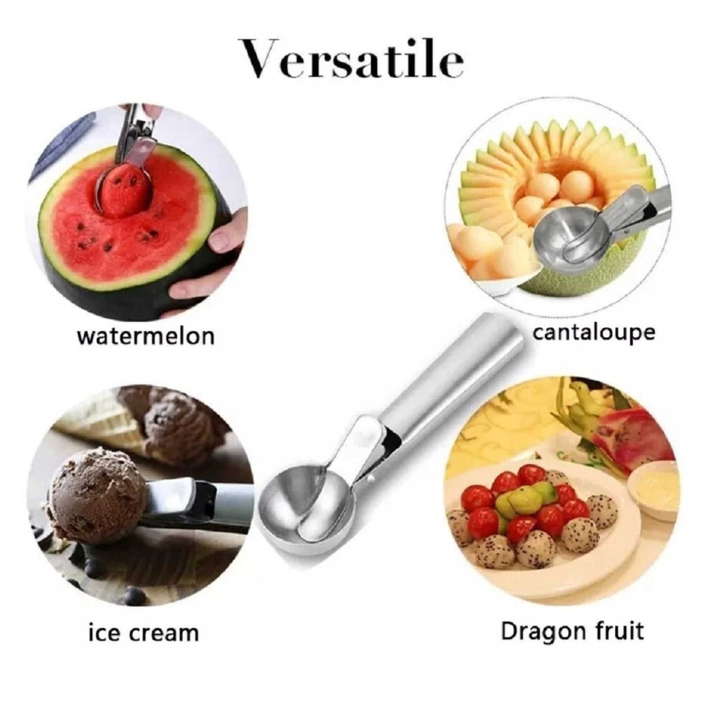 Home Collection Stainless Steel Ice Cream Scoop with Trigger Handle