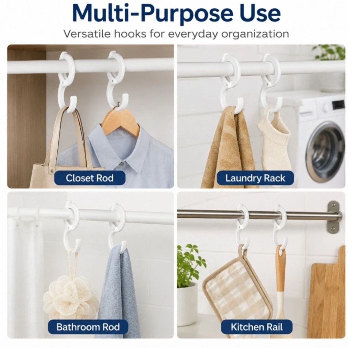 Home Collection Pack of 10 Table Edge Clip Hooks Windproof Hanger Clamps