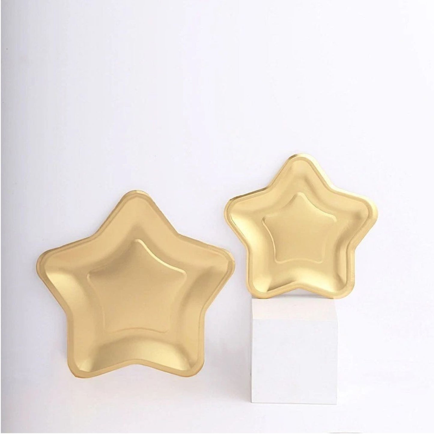 Home Collection 25Pack Star-Shaped Paper Plates Matte Gold 9"