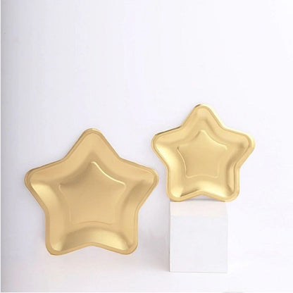 Home Collection 25Pack Star-Shaped Paper Plates Matte Gold 9"