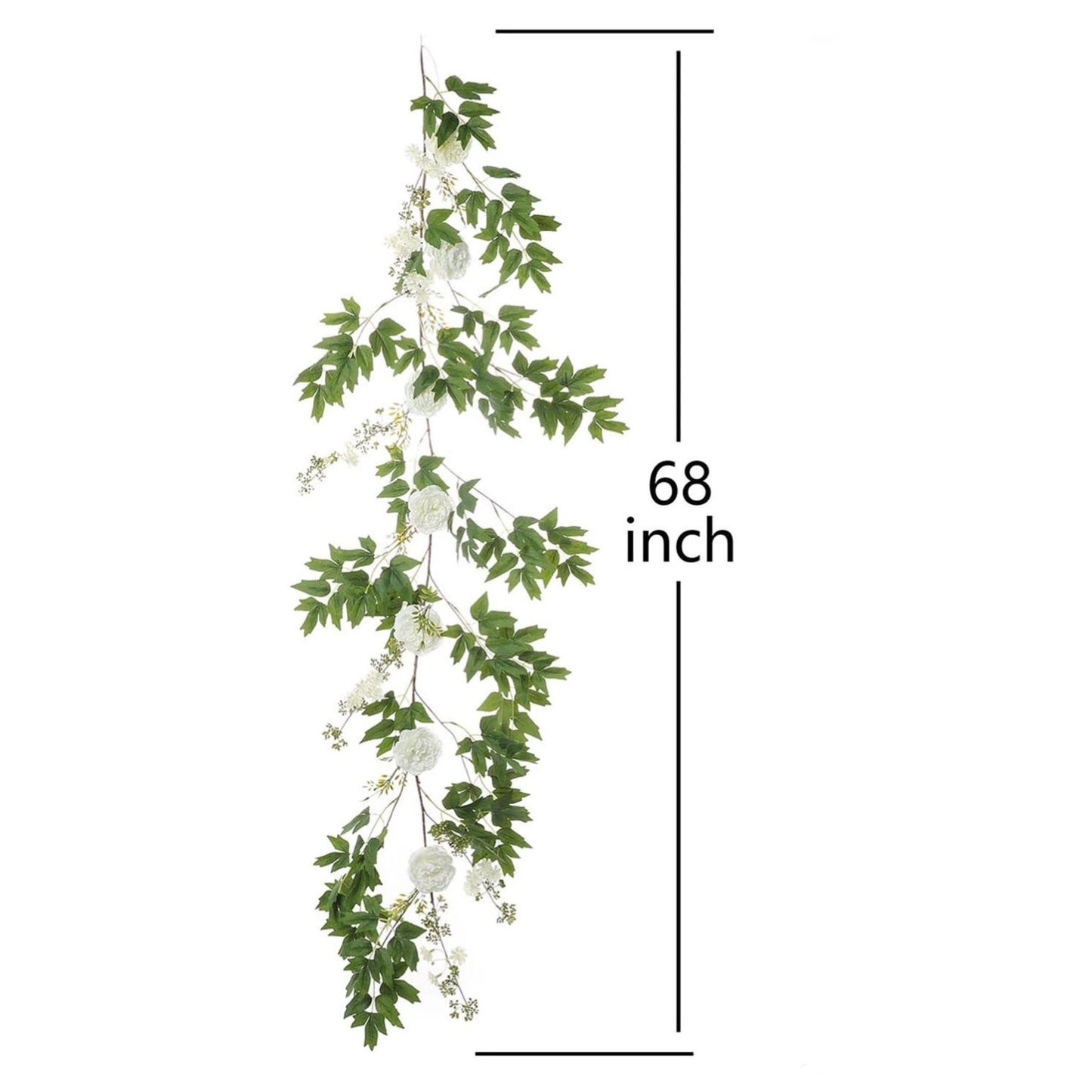 Home Collection Silk Peony Flower Garland with Leaves 6FT