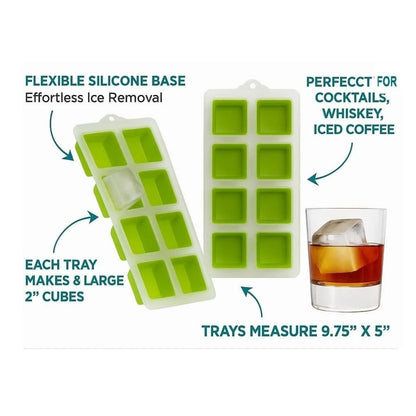 Home Collection Pack of 2 Jumbo Ice Cube Trays Green