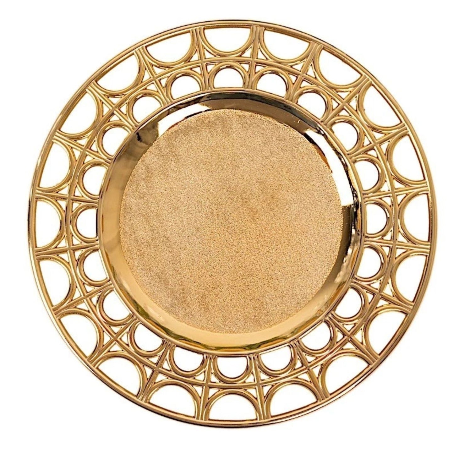 Home Collection Metallic Acrylic Plastic Charger Plates Gold 13 Inch