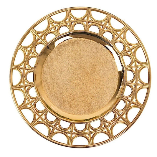 Home Collection Metallic Acrylic Plastic Charger Plates Gold 13 Inch