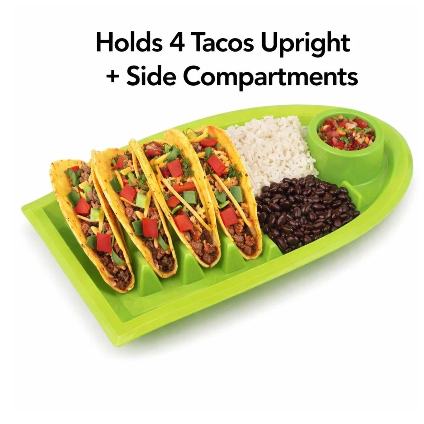 Home Collection 3-Pack Taco Holder Plates with Dividers
