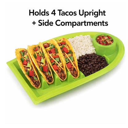 Home Collection 3-Pack Taco Holder Plates with Dividers