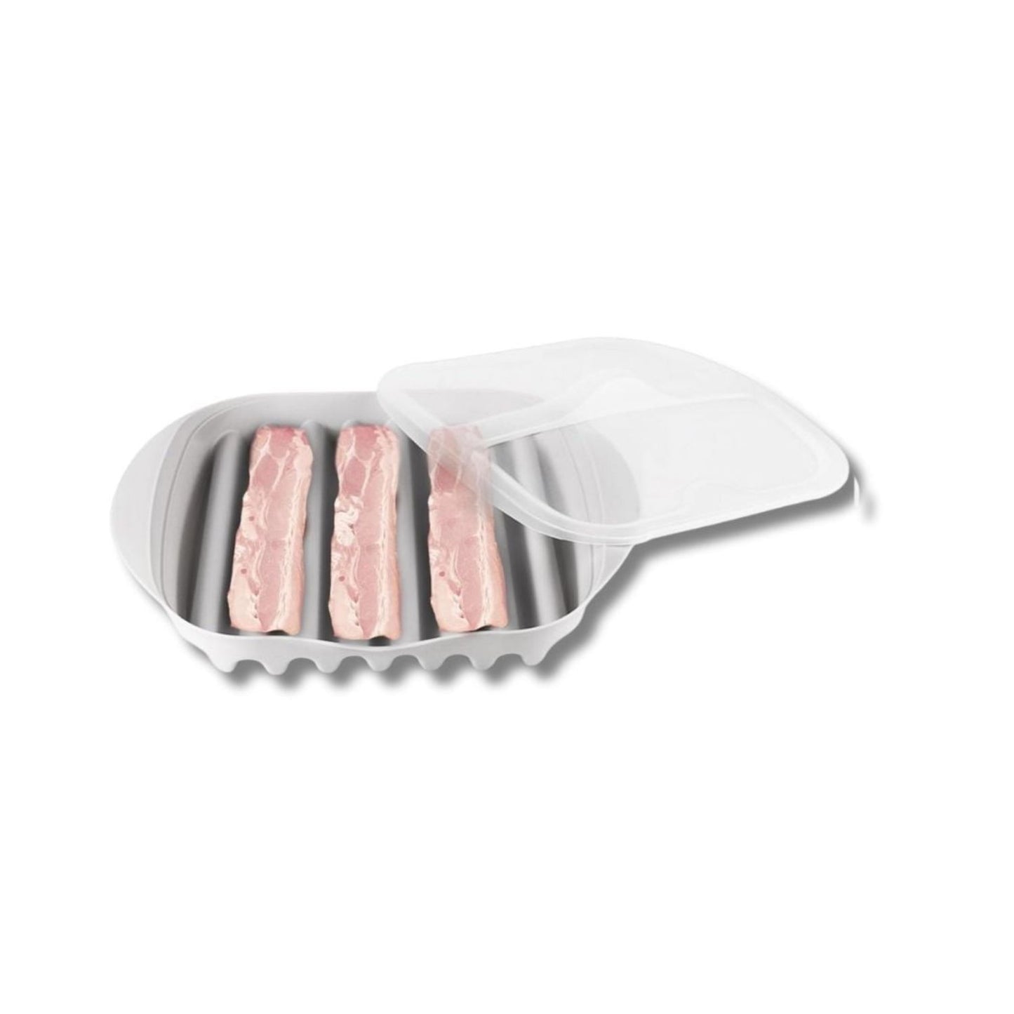 Home Collection Microwave Bacon Sausage and Poultry Cooking Tray with Splatter Lid