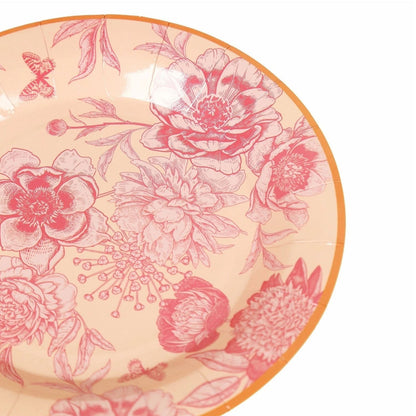 Home Collection  Pack of 50 Dusty Rose Floral Dessert and Dinner Plates with Gold Rim