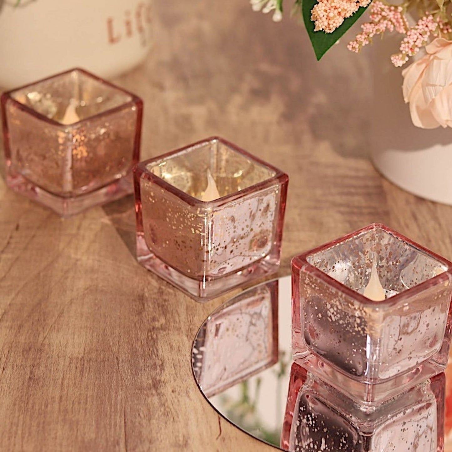Home Collection 12-Pack 2" Speckled Mercury Glass Votive Candle Holders