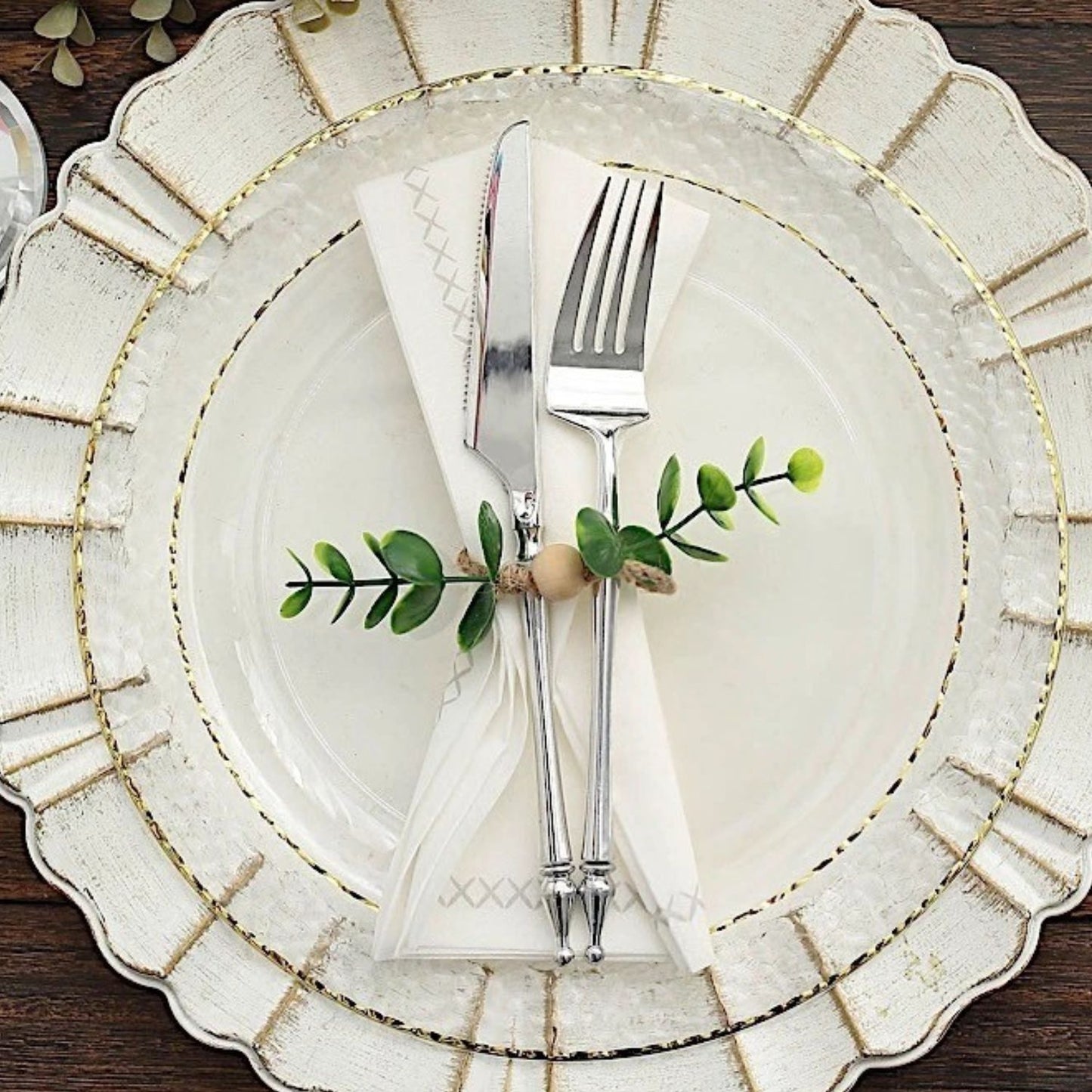 Home Collection 8-Pack Natural Green Jute Napkin Rings