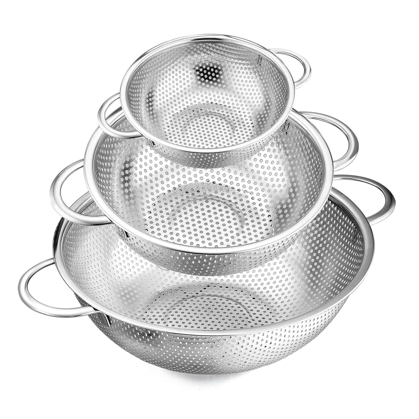 Home Collection Stainless Steel Colander Set of 3