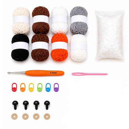 Home Collection Pack of 3 Cat Crochet Kit for Beginners