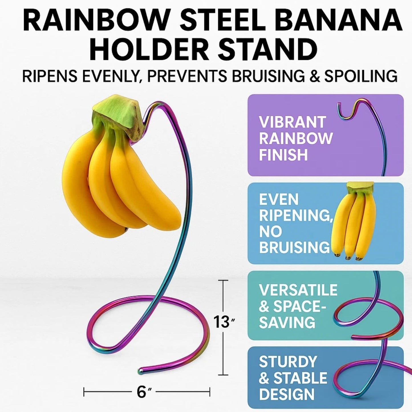 Home Collection Rainbow Banana Holder Stand