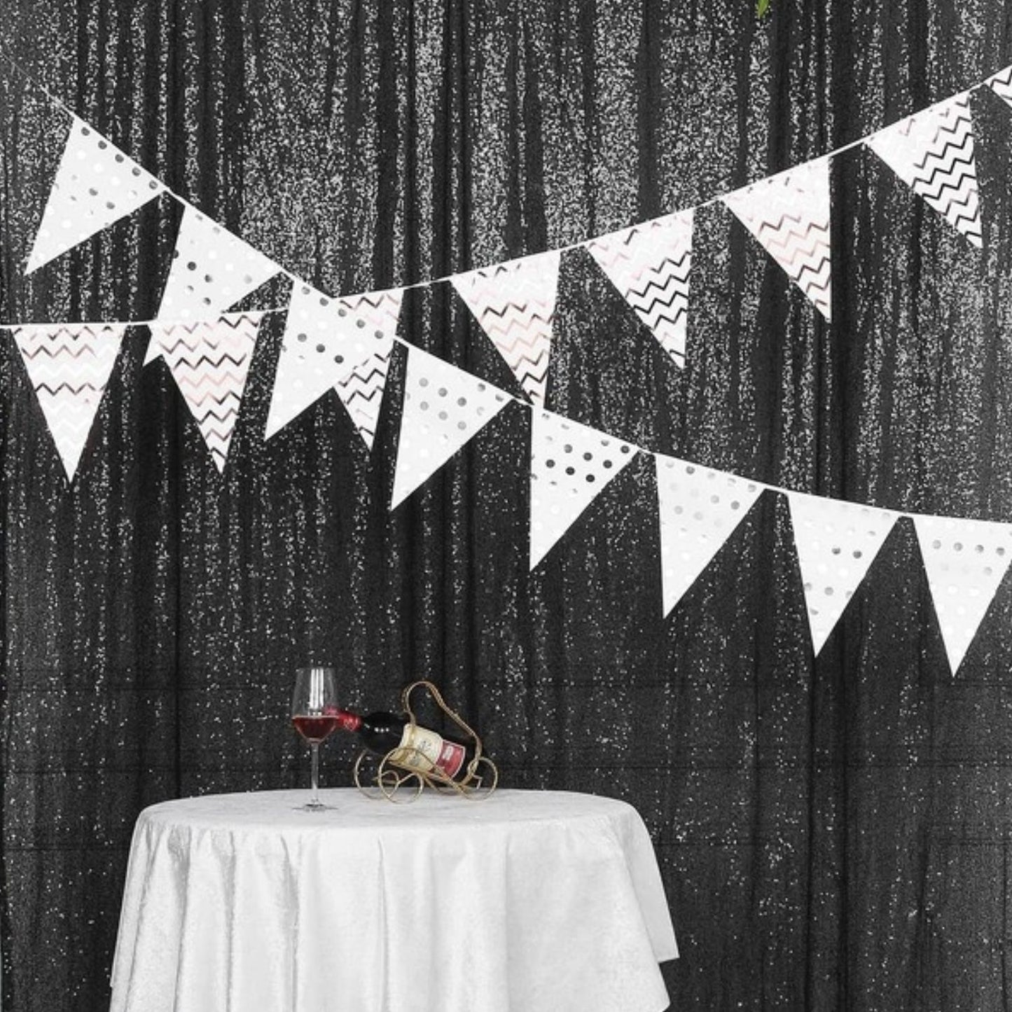 Home Collection Sequined Backdrop Curtain 8x8 ft