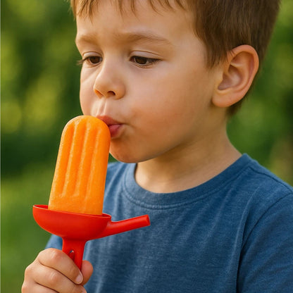 Home Collection Pack of 4 Ice Lolly Pop Mold with Straws