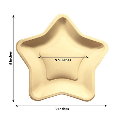 Home Collection 25Pack Star-Shaped Paper Plates Matte Gold 9"