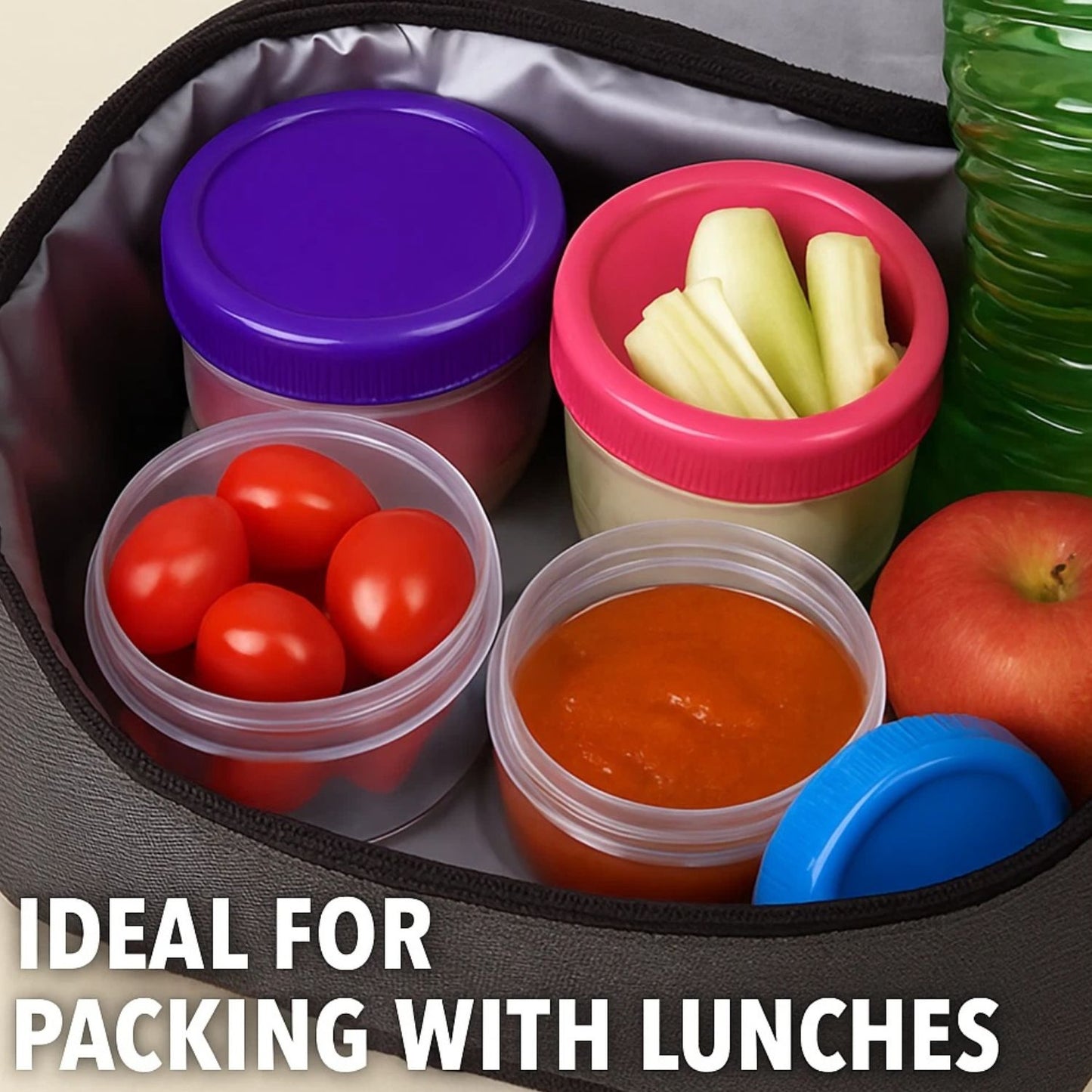 Home Collection 4-Pack Mini Condiment Cups with Lids